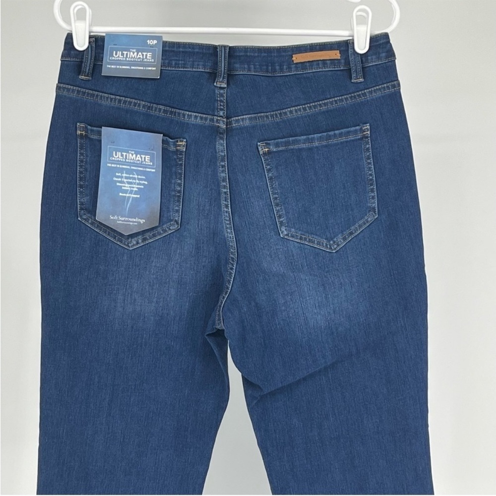 SOFT SURROUNDINGS NWT THE ULTIMATE CROPPED BOOTCUT JEANS RIPPLE BLUE WASH PETITE - Picture 12 of 16